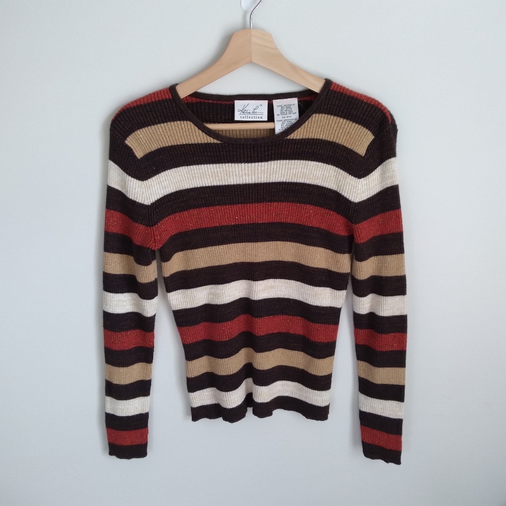 VTG Autumn Metallic Stripe Sweater